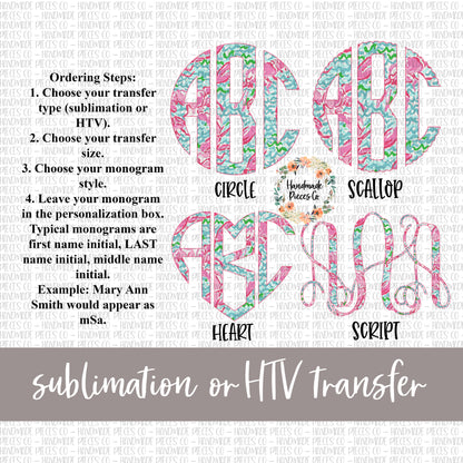 Lobster Monogram - Sublimation or HTV Transfer