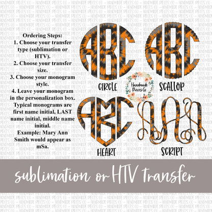 Halloween Tie Dye Monogram, Mix 4 - Sublimation or HTV Transfer