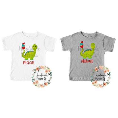 Dinosaur, Valentine's, Boy - Name Optional - Sublimation or HTV Transfer