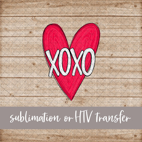 XOXO Heart - Sublimation or HTV Transfer