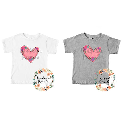 Floral Heart - Sublimation or HTV Transfer