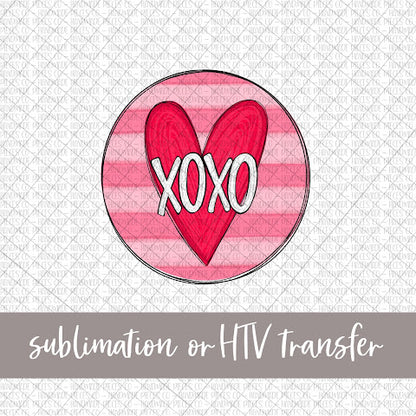 XOXO Heart with Background- Sublimation or HTV Transfer