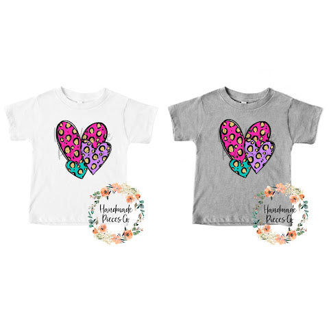 Heart Trio, Leopard - Sublimation or HTV Transfer