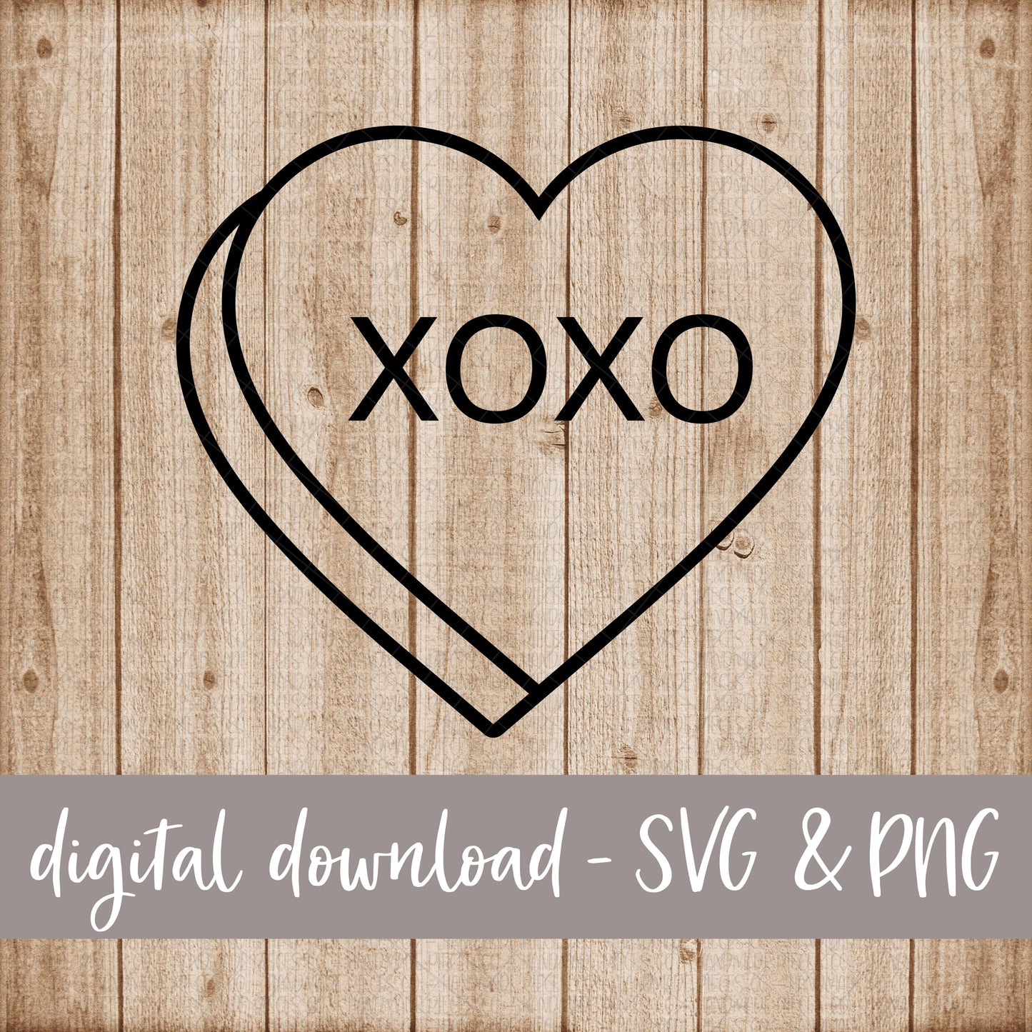 XOXO Candy Heart, Black - Digital Download