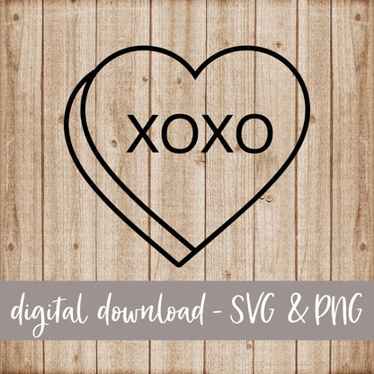 XOXO Candy Heart, Black - Digital Download