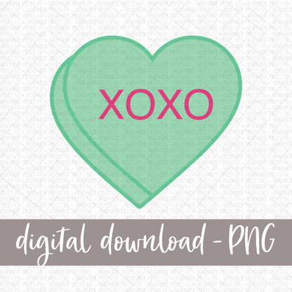 XOXO Candy Heart, Green - Digital Download