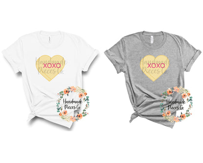 XOXO Candy Heart, Yellow - Sublimation or HTV Transfer