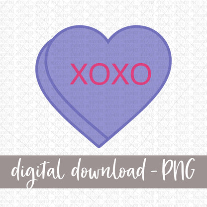 XOXO Candy Heart, Purple - Digital Download